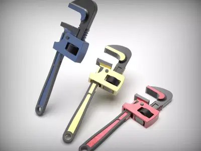 Adjustable Pipe Wrench 3D model