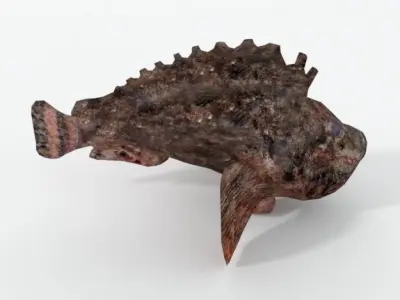 Stone Fish Low-poly 3D model