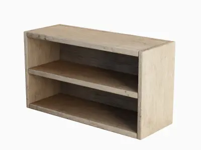 Simple Wooden Bookshelf 04 Low-poly 3D model
