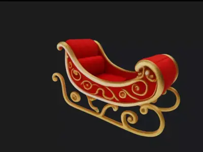 Santa Claus Sleigh Christmas 3D Model 3D model