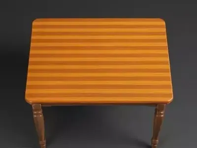 Wooden Dining Table Low-poly 3D model