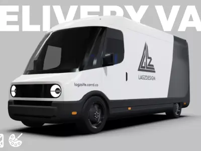 Delivery Van - Low poly Low-poly 3D model
