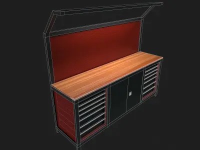 Industrial Work Bench Low-poly 3D model