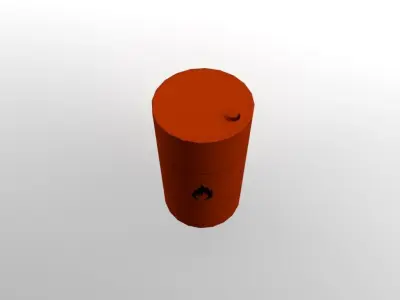Flammable Barrel  Free low-poly 3D model