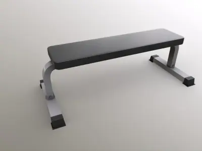 PBR Flat Dumbbell Seat Bench Press Low-poly 3D model
