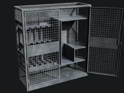 Large Military Storage Locker - Game Ready PBR Low-poly 3D model
