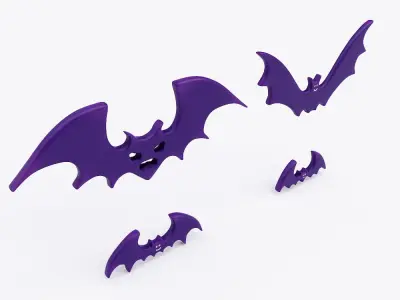 Bat stickers low poly 3d model Low-poly 3D model