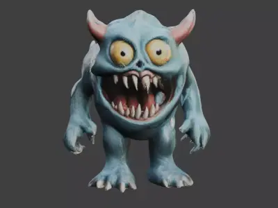 blue Rigged Monster Free low-poly 3D model