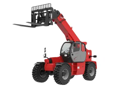 Telescopic Handler Forklift Raised 3D model