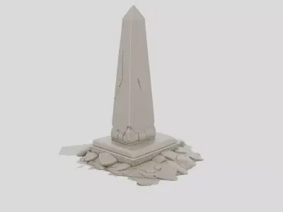 Stone Obelisk Ruin for 3D print 3D model