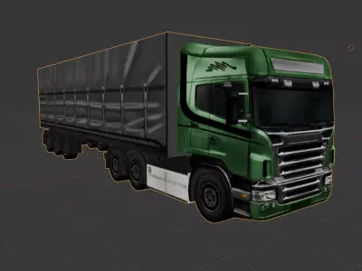 transport truck Heavy  semi  Truck n Cargo Truck 8x4 3D model