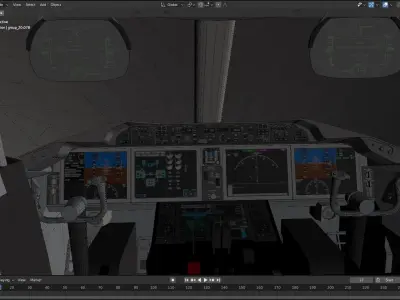 Base model for Boeing 787 Dreamliner cockpit Free 3D model