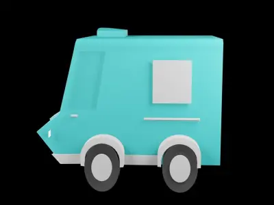 3D Van Low-poly 3D model