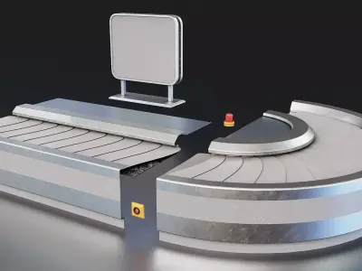 Airport Baggage Carousel Conveyor 3D Model Low-poly 3D model