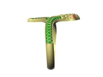 Snake Diamond Ring Free 3D print model