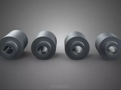 COLLECTION STANDARD PULLEY SHEAVE WHEEL DRIVE MULTI GROOVE TRACK 3D model