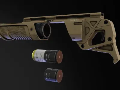 Rampart 17 Grenade Launcher Low-poly 3D model