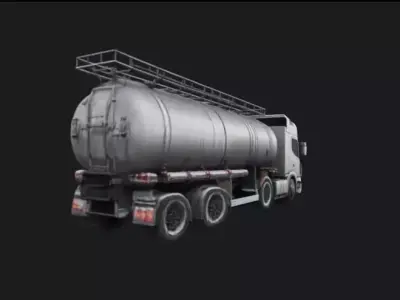 Tanker Truck 3D Model  Fuel Transport 3D model