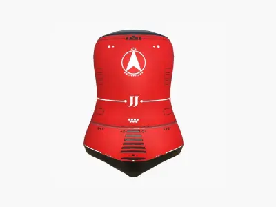 Jetpack J04 Red Black - SciFi Character Design Low-poly 3D model