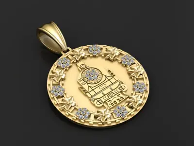 train pendant design 3D print model