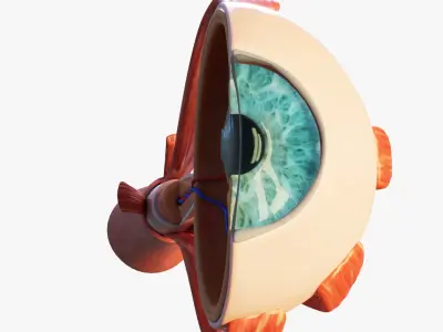 Cross Section Eye Anatomy 3D model