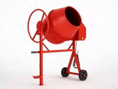 Red Cement Mixer 3D model