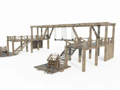 Ancient transportation equipment 3D model