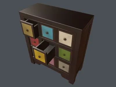 Game Ready Commode Low-poly 3D model