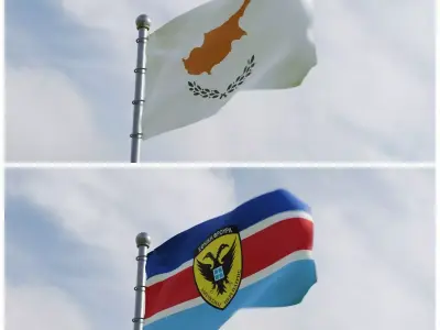 Animated Cyprus Flags  3D model