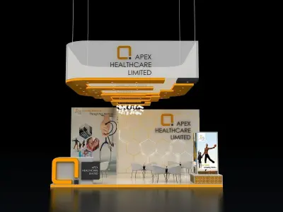 Exhibition Stall  6X5Mtr Three Side open 3D model