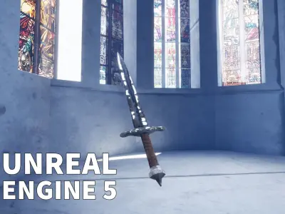 Medieval Sword Game-Ready Model Low-poly 3D model