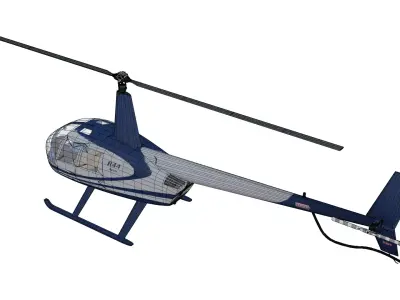 Helicopter Robinson R44 Low-poly 3D model