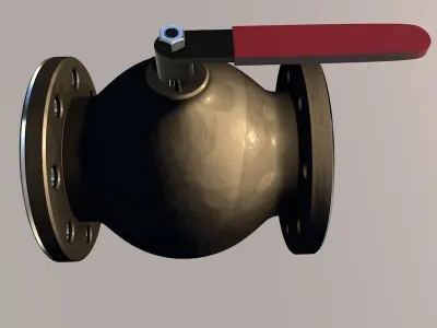 Pipe ball valve Low-poly 3D model