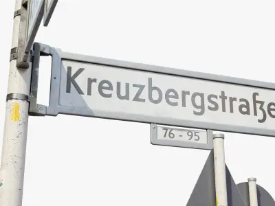  Berlin Street Elements Collection - typical German Bus Stop Street Lights Post Box and Signs 