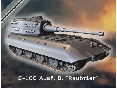 E-100 ausf B Raubtier Entwicklung tank destroyer - Germany Eas 3D print model