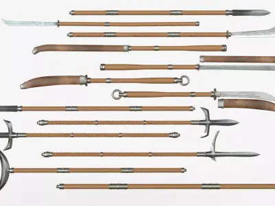 Japanese Spears Collections  Wood 3D model