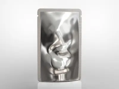 blank aluminium pouch 3D model