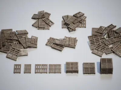 Industrial Wood Pack 01 Low-poly 3D model