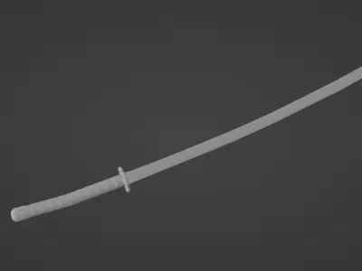 Katana Low poly samurai sword Free low-poly 3D model
