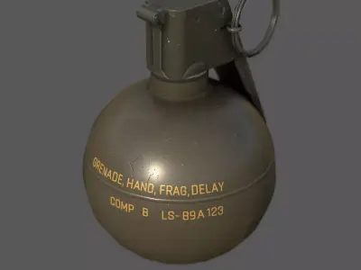 M67 Frag Grenade Low-poly 3D model get