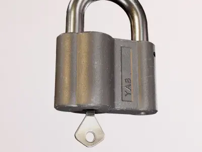 Russian padlock Low-poly 3D model