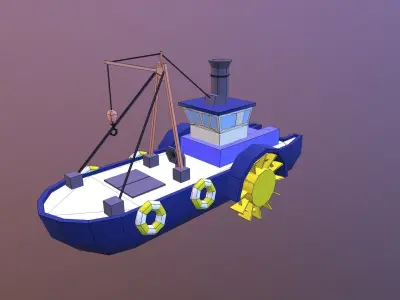 low poly ships pack Low-poly 3D model by kilbas