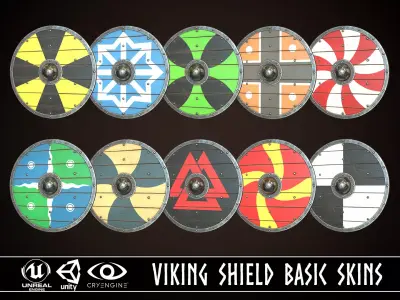Viking Shield Basic Skins Low-poly 3D model