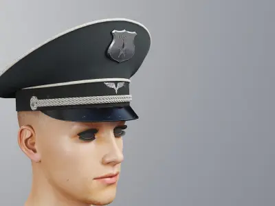 Police Cap Free low-poly 3D model