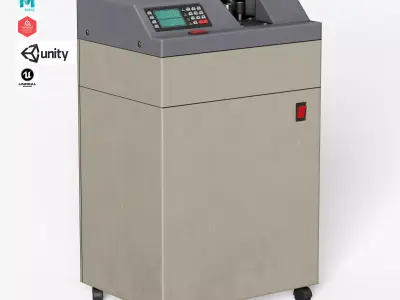 Money Counting Machine Low-poly 3D model