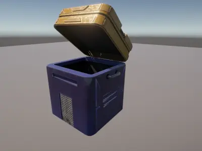 Sci-fi Supply Crate Low-poly 3D model Free low-poly 3D model