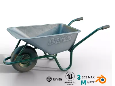 Wheelbarrow Free low-poly 3D model