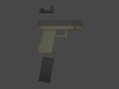 LOW-POLY GLOCKS 18 3D model