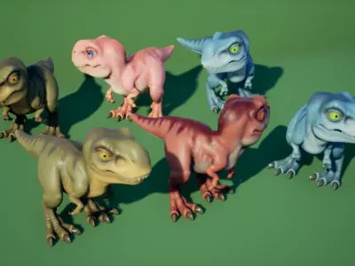 Tyrannosaurus rex Low-poly 3D model 7