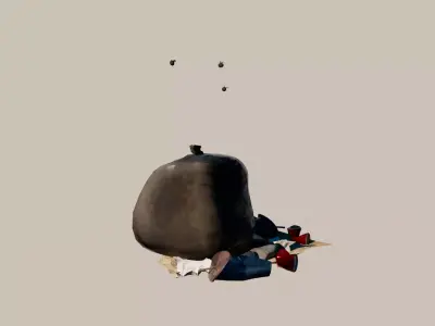 Animated trash fly Low-poly 3D model